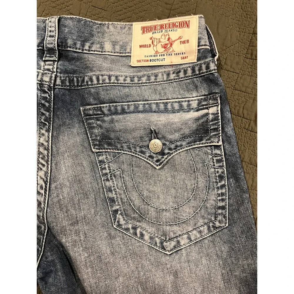 True Religion Men's Blue Jeans Bootcut 36